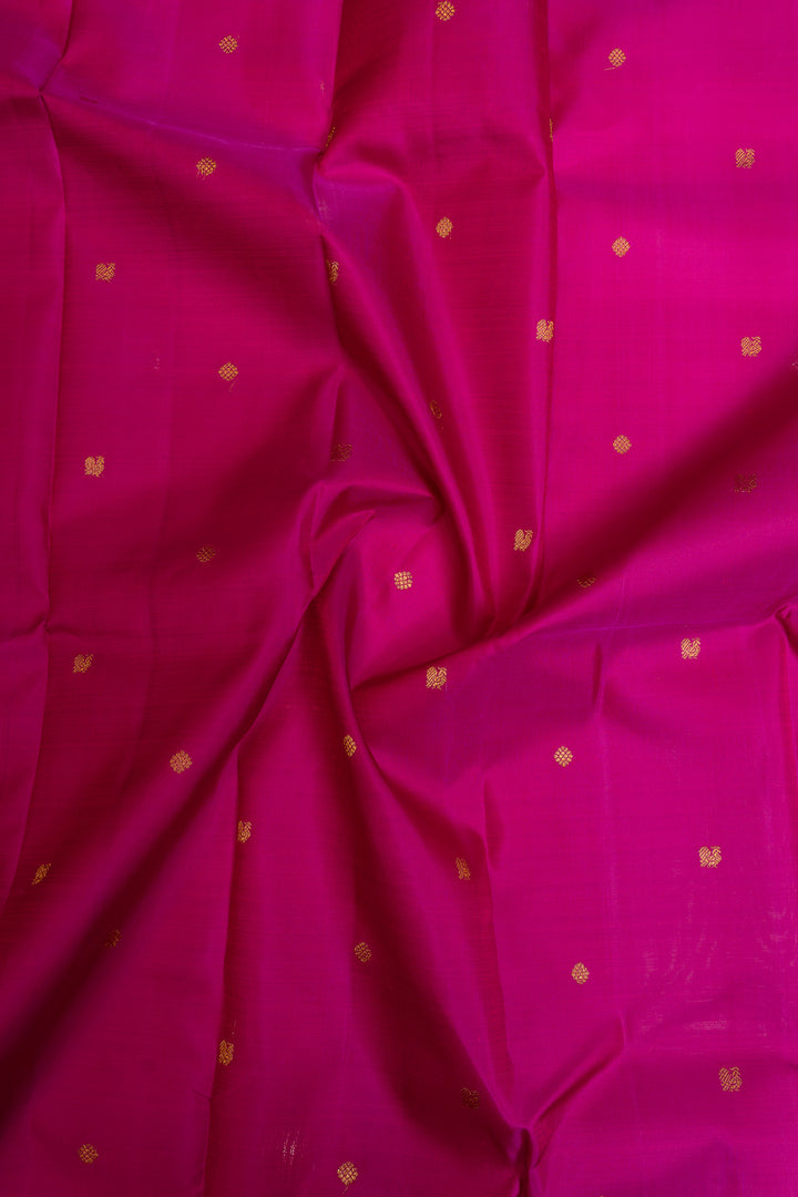 Magenta multi stripes border pure Kanchipuram silk saree