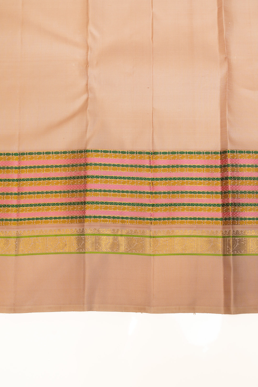 Magenta multi stripes border pure Kanchipuram silk saree