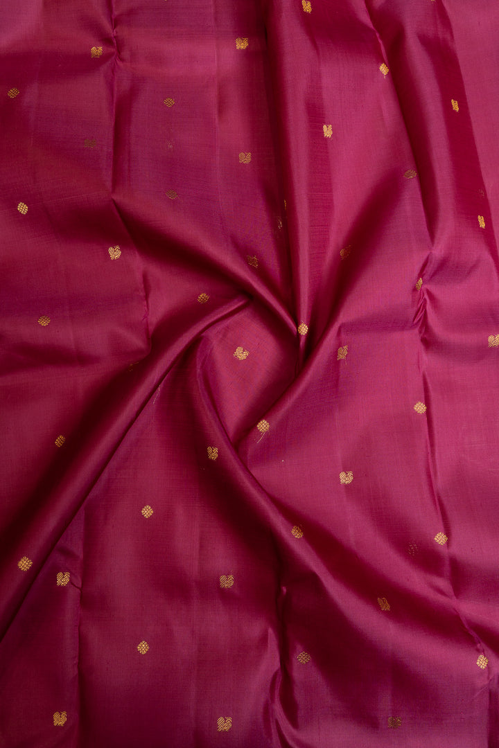 Purple multi stripes border pure Kanchipuram silk saree