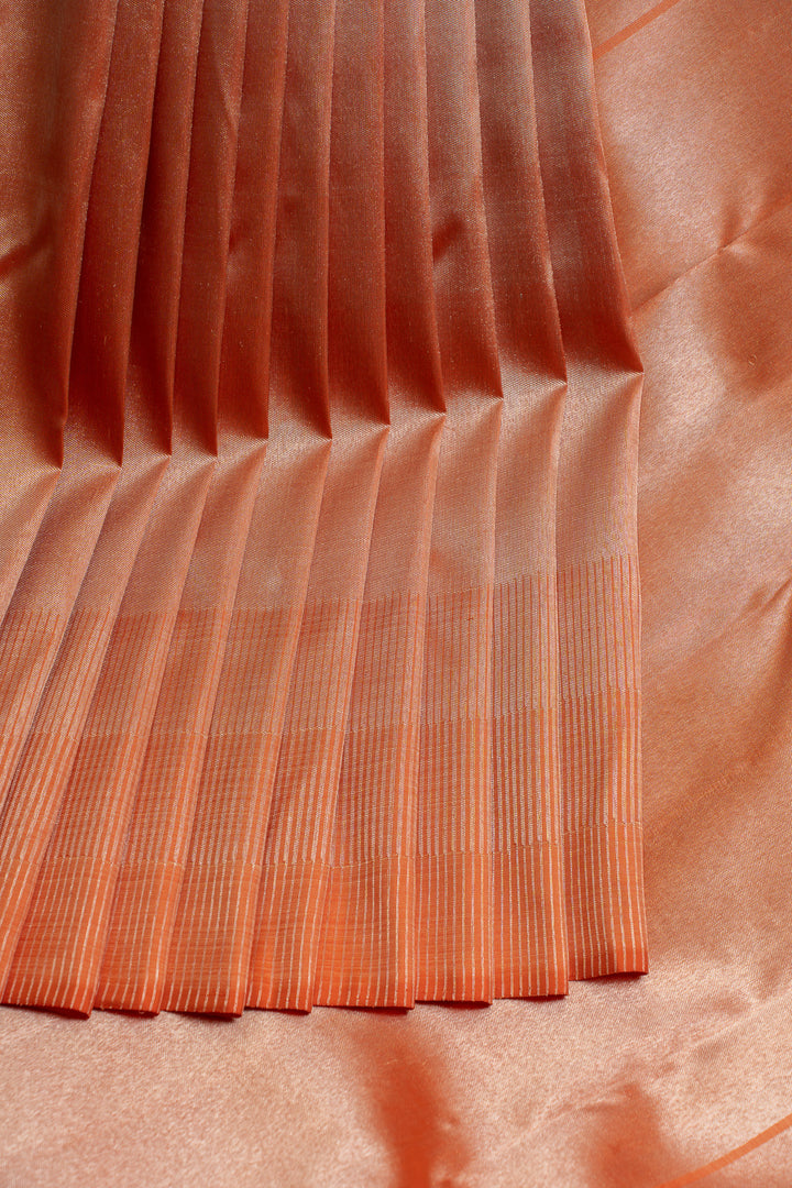 Coral peach 8 Kol pure Kanchipuram silk saree
