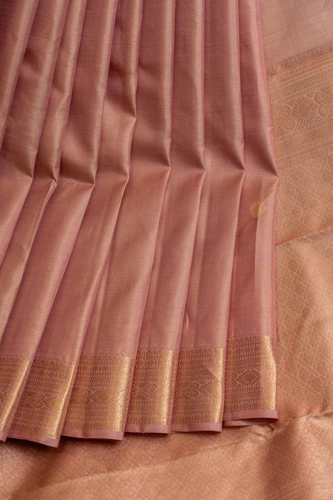 Pastel pink vairaoosi pure Kanchipuram silk saree