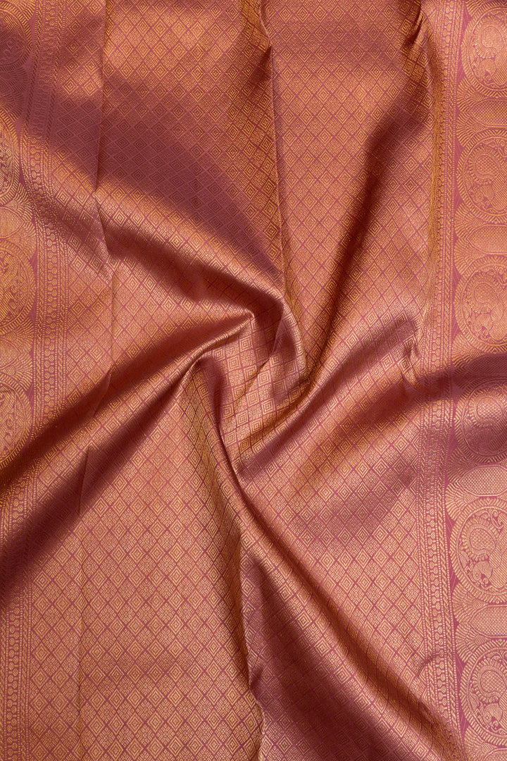 Lilac pure Kanchipuram silk saree