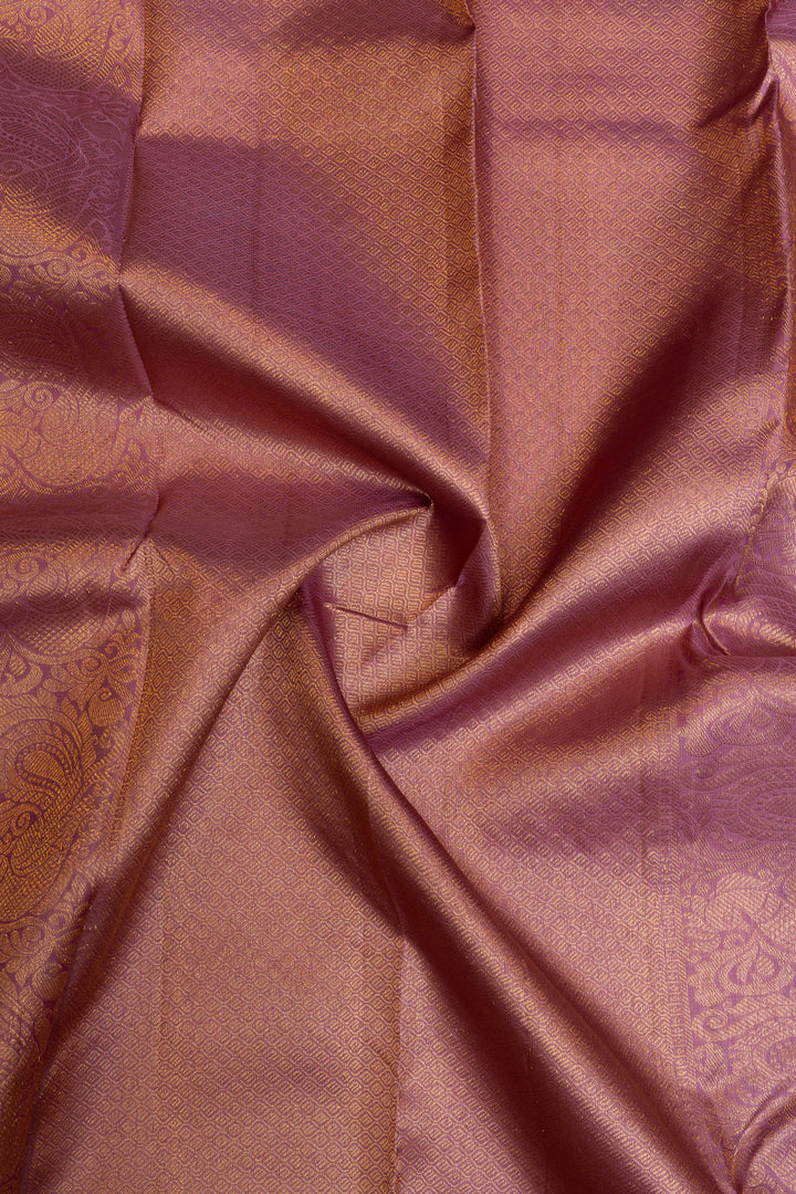 Purple paisley pure Kanchipuram silk saree