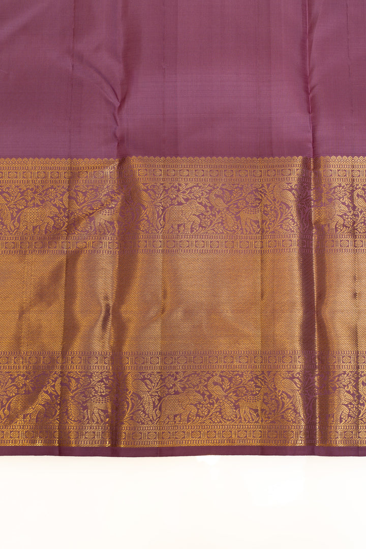 Purple paisley pure Kanchipuram silk saree
