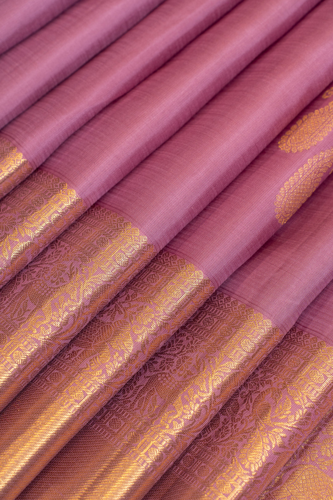 Purple paisley pure Kanchipuram silk saree