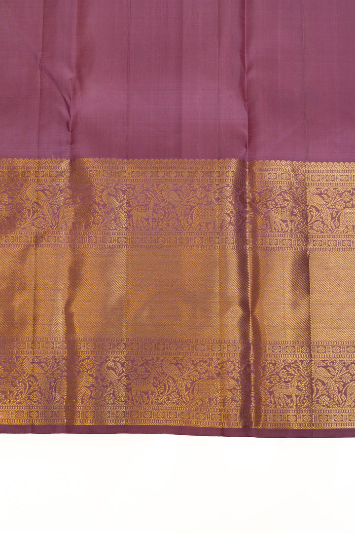 Periwinkle purple pure Kanchipuram silk saree