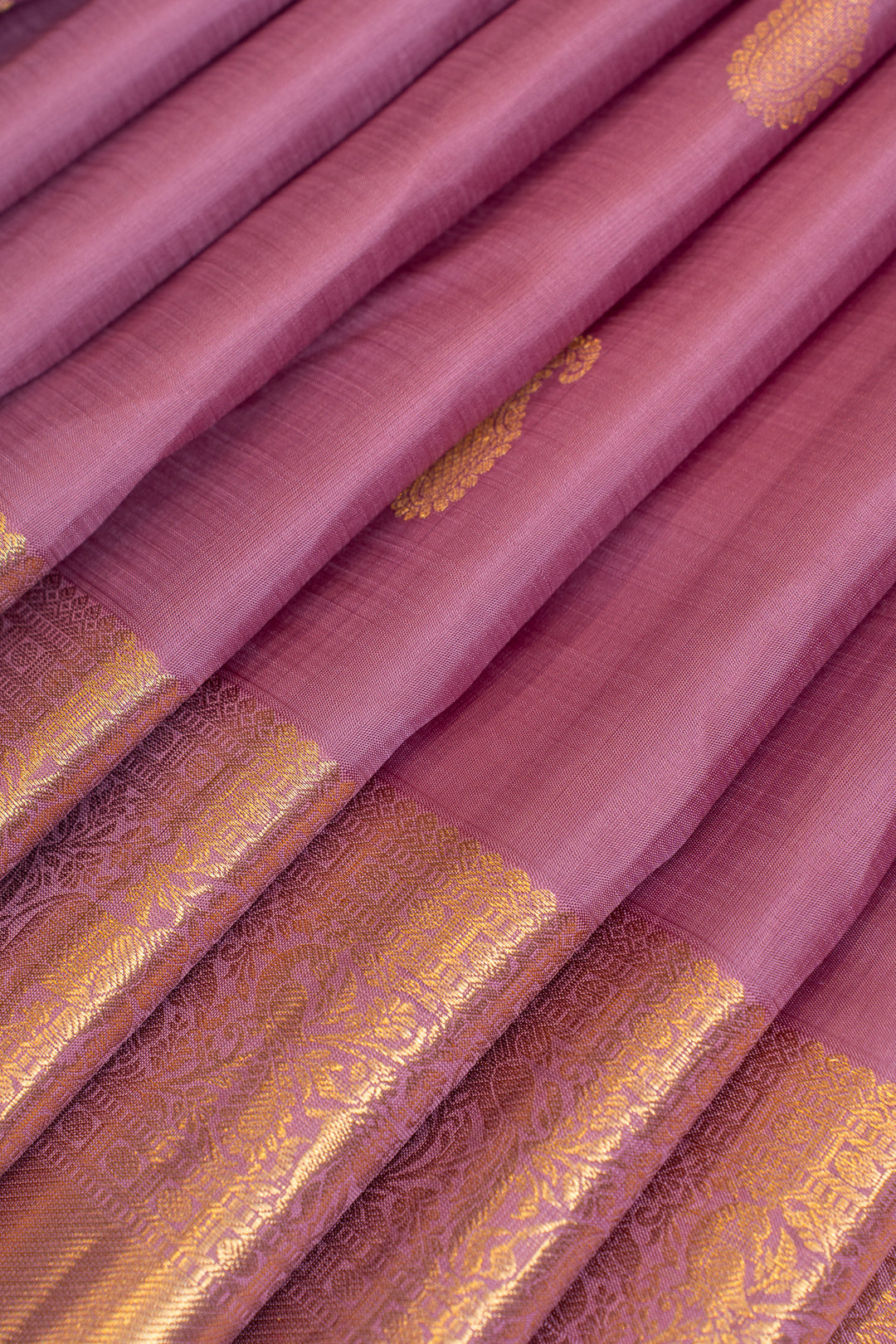 Periwinkle purple pure Kanchipuram silk saree