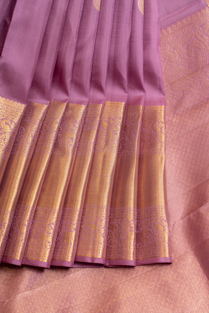 Periwinkle purple pure Kanchipuram silk saree