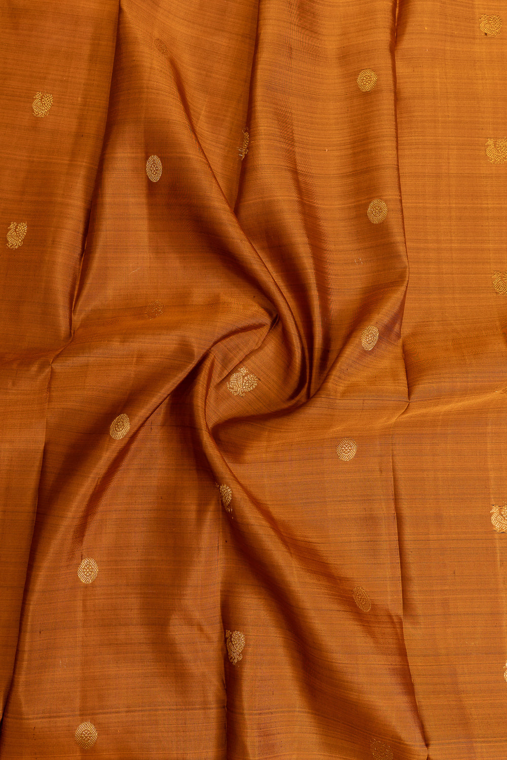 Rust orange varisaipettu pure Kanchipuram silk saree