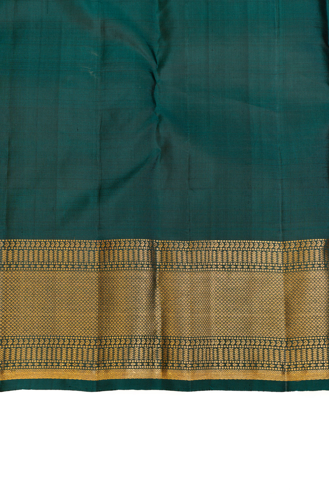 Mehendi green Muthu zari checks pure Kanchipuram silk saree