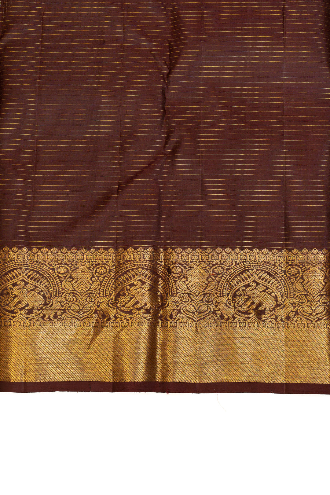 Rust orange zari checks pure Kanchipuram silk saree