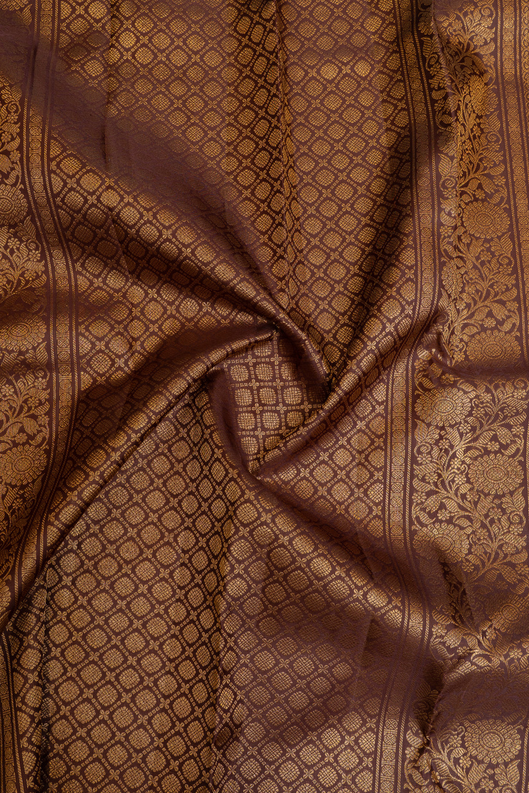 Reddish maroon zari checks pure Kanchipuram silk saree