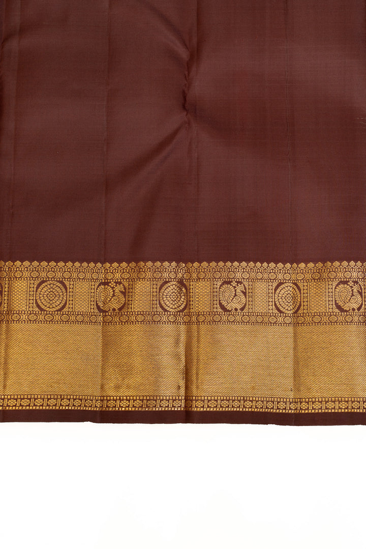 Reddish maroon zari checks pure Kanchipuram silk saree