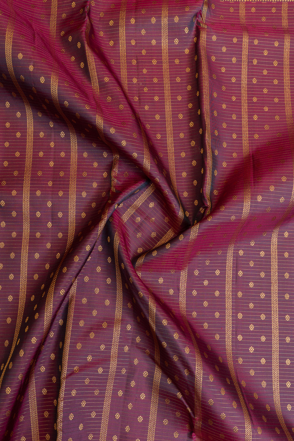 Purple shot colour pure Kanchipuram silk saree