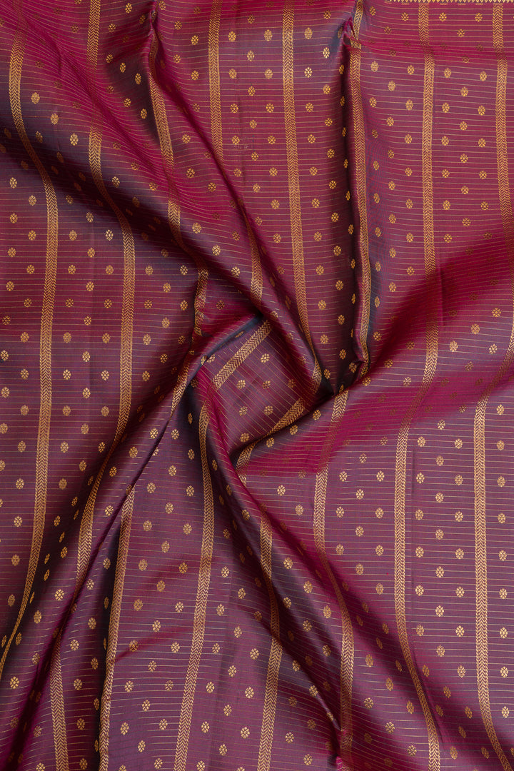 Purple shot colour pure Kanchipuram silk saree