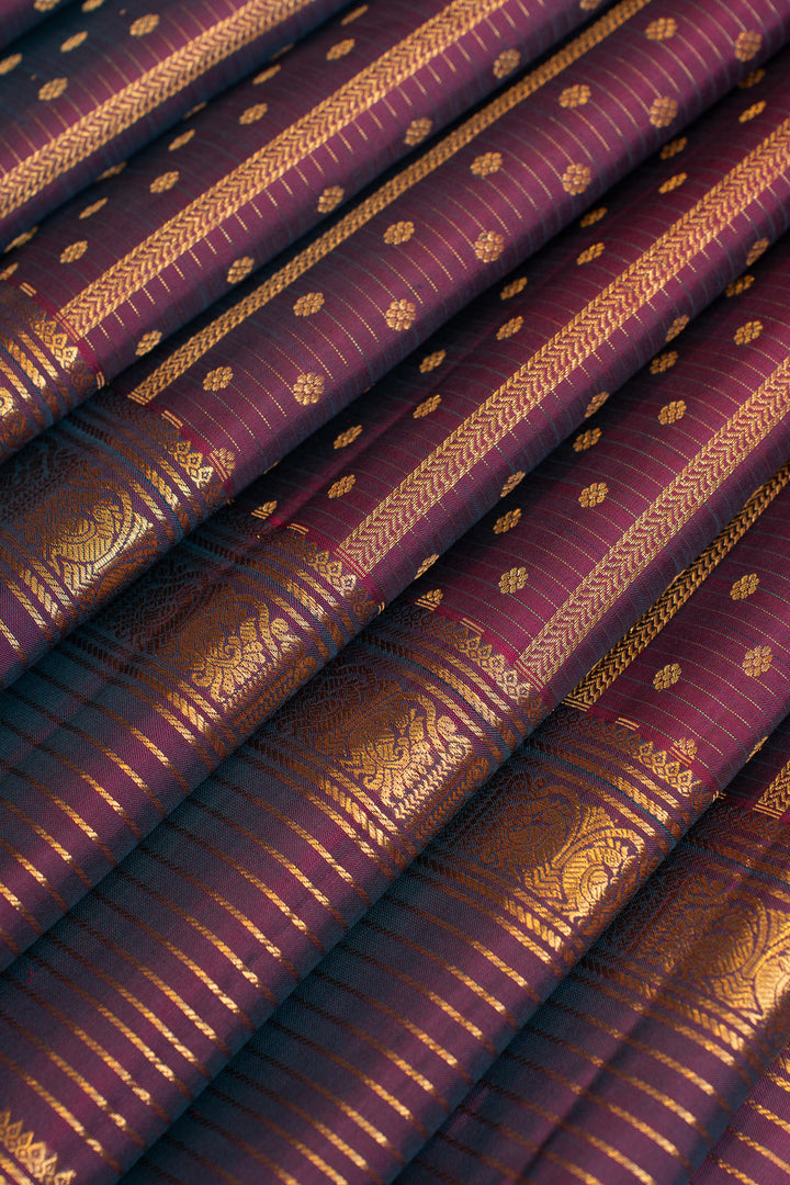 Purple shot colour pure Kanchipuram silk saree