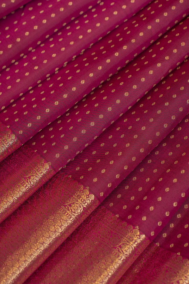 Magenta purple lakshadeepam pure Kanchipuram silk saree