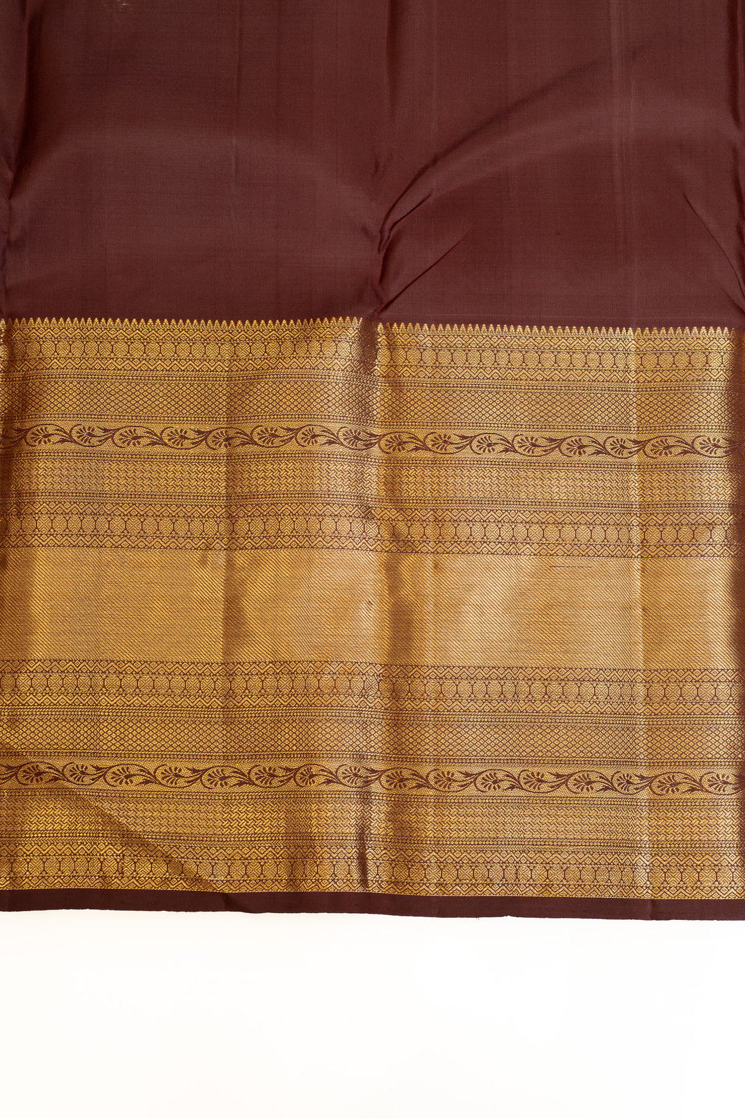Rust orange and brown traditional pure Kanchipuram silk saree