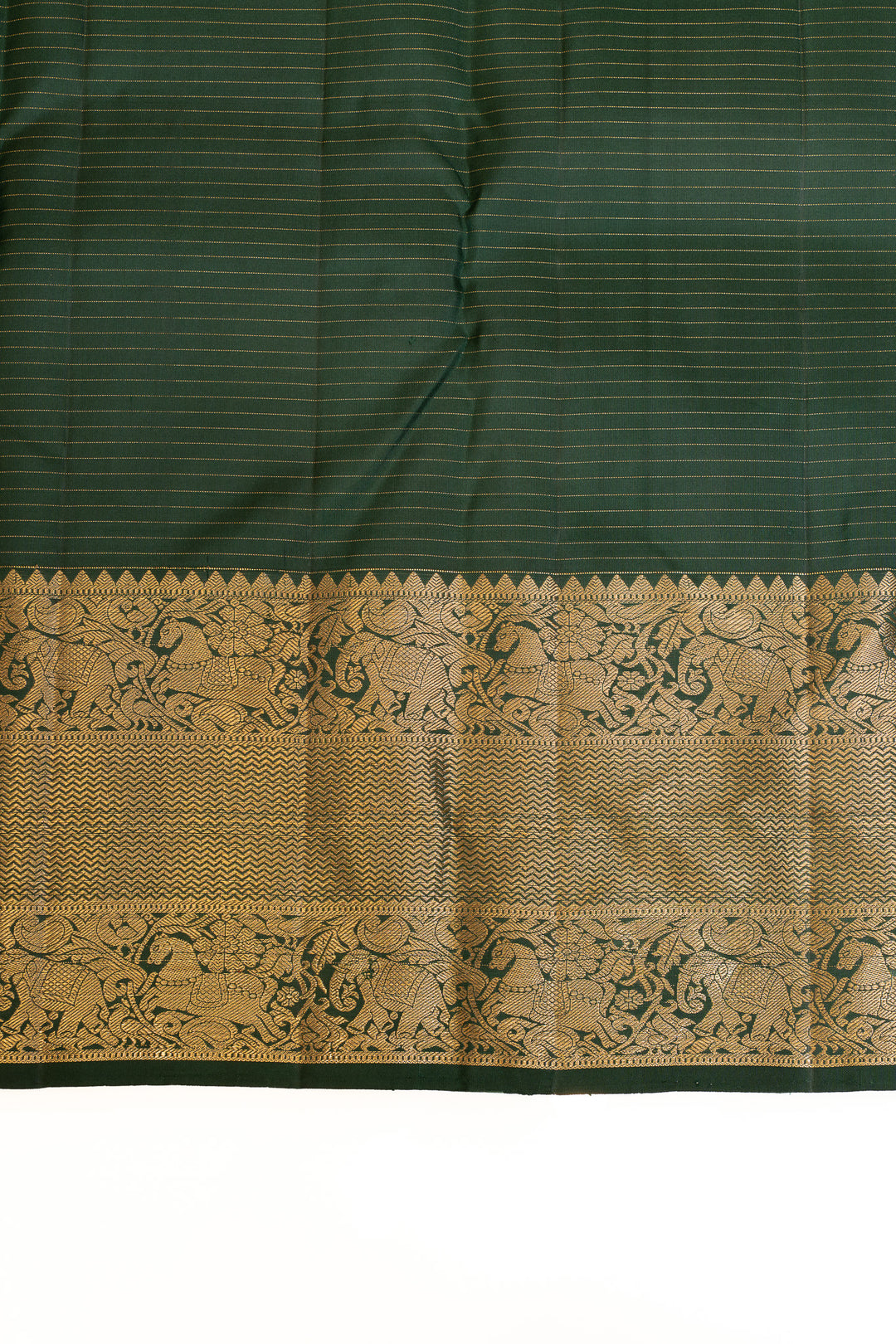 Bottle green traditional pure Kanchipuram silk saree