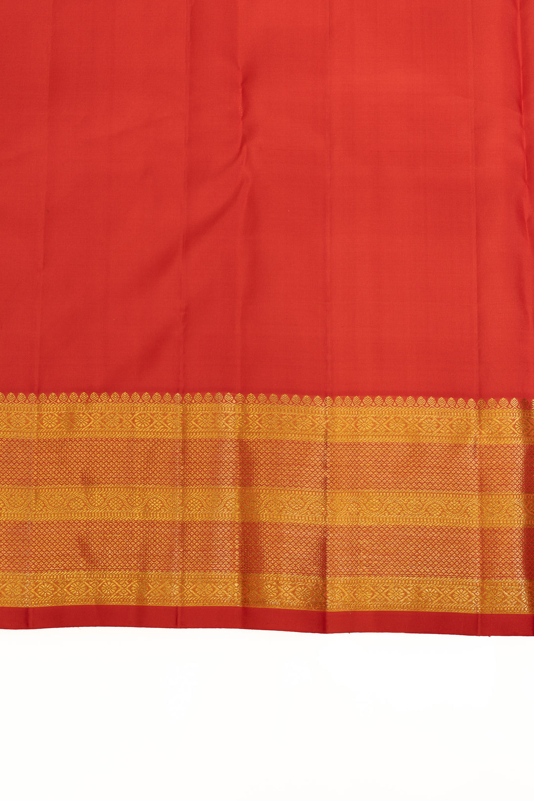 Peach and red pure Kanchipuram silk saree
