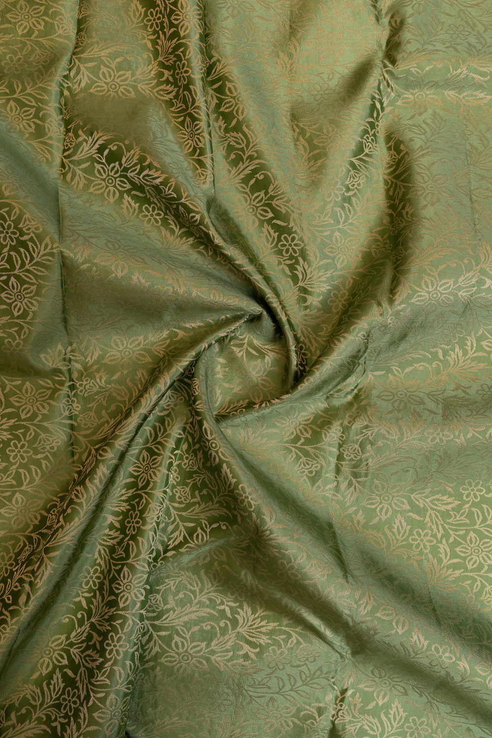 Pink green  floral brocade pure Kanchipuram silk saree