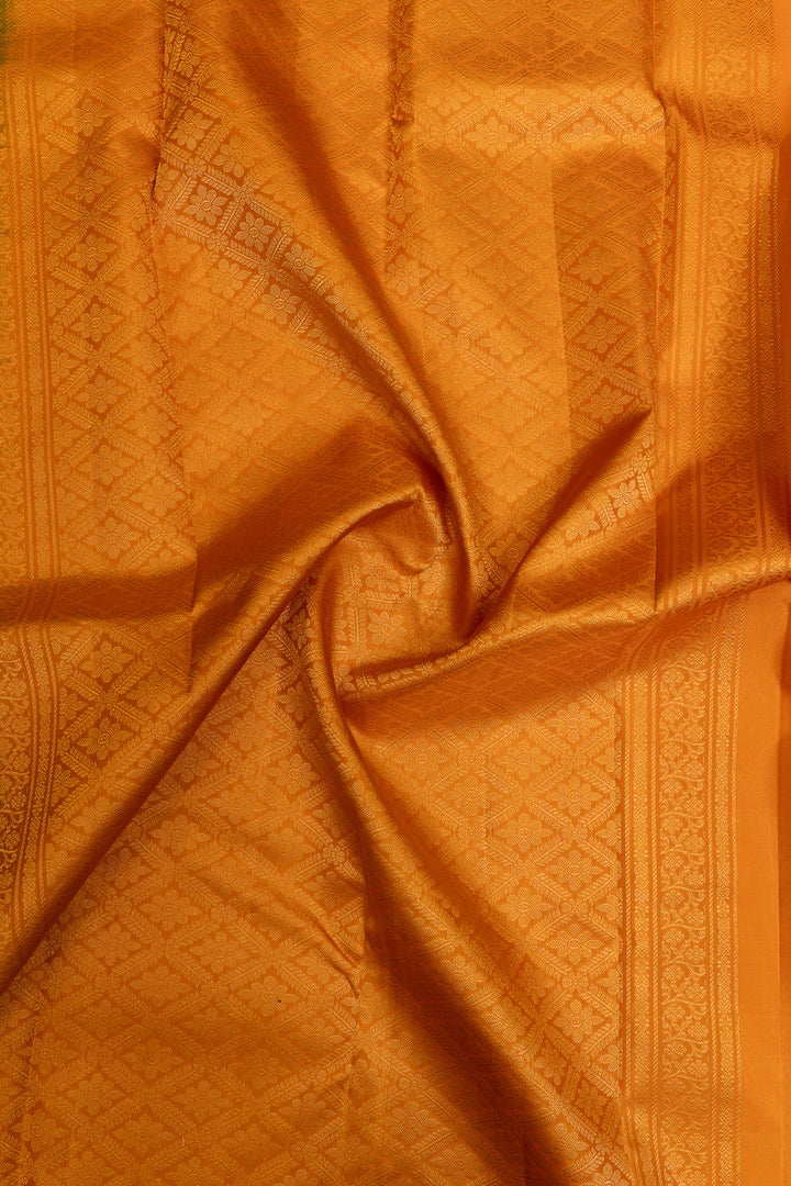 Bottle green and mustard pure soft silk saree