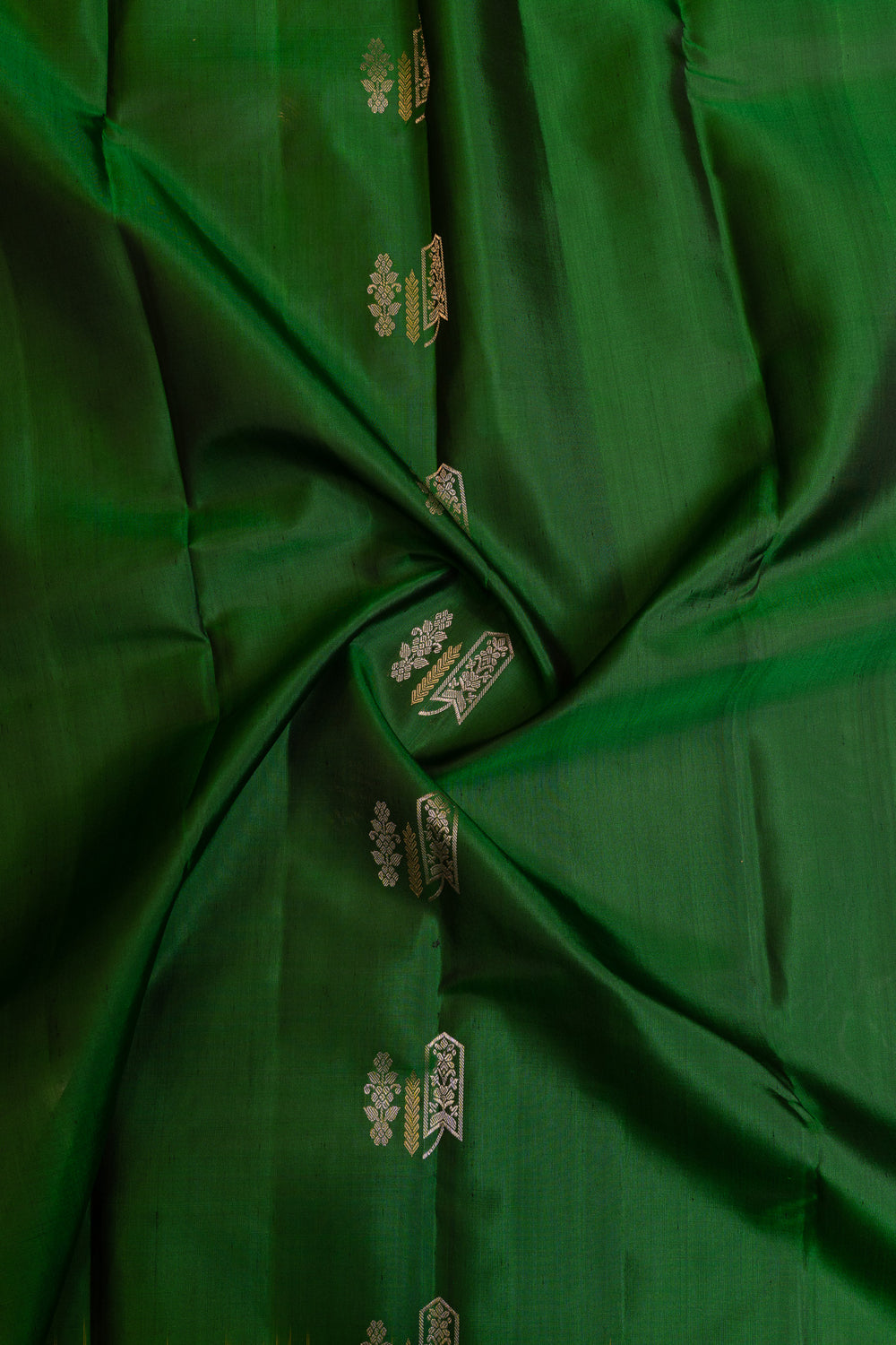 Bottle green and mustard pure soft silk saree