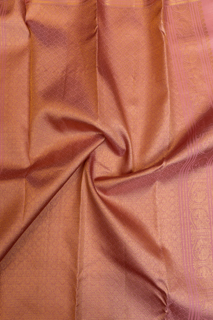 Pastel pink pure Kanchipuram silk saree