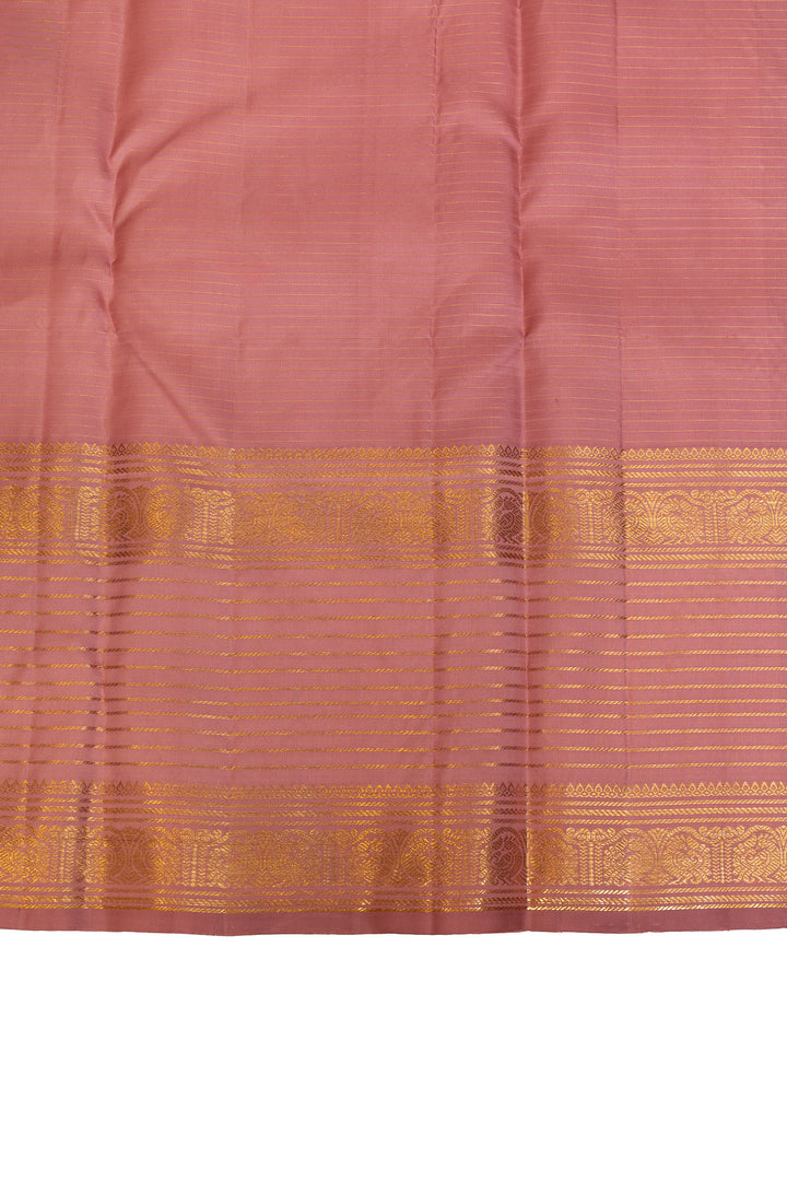 Pastel pink pure Kanchipuram silk saree