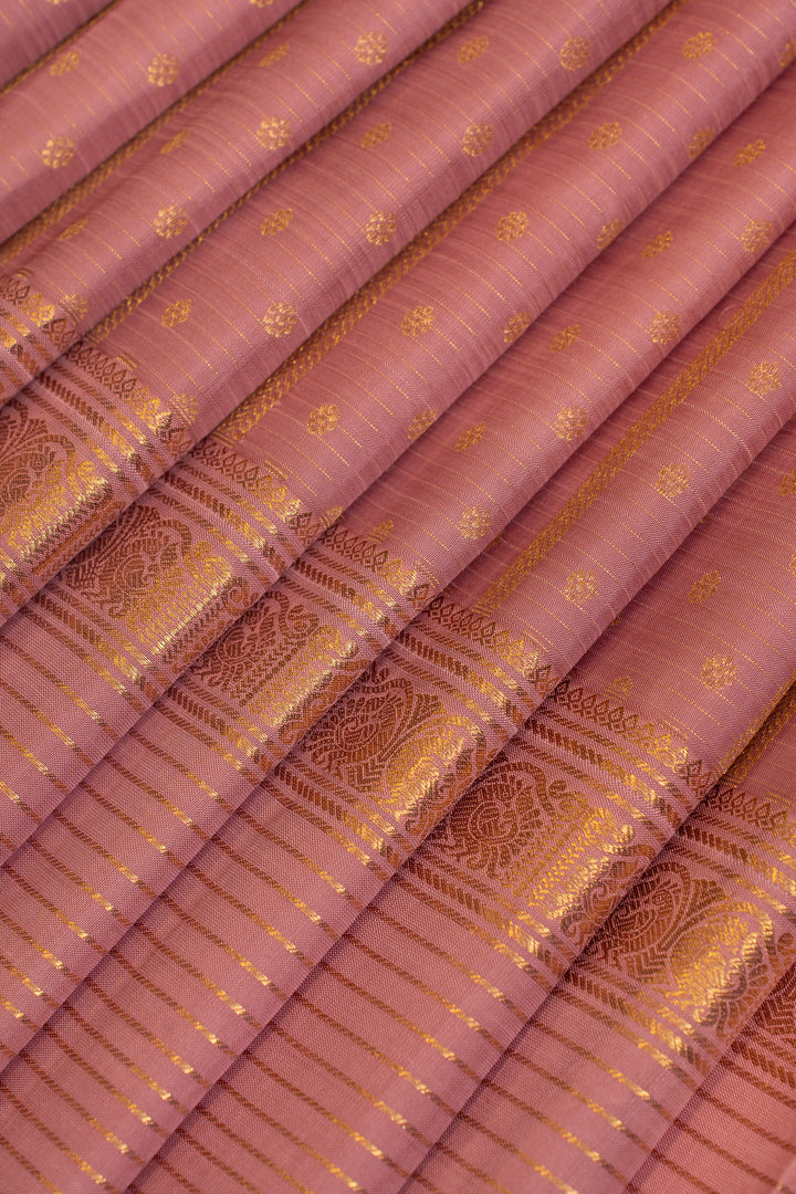 Pastel pink pure Kanchipuram silk saree