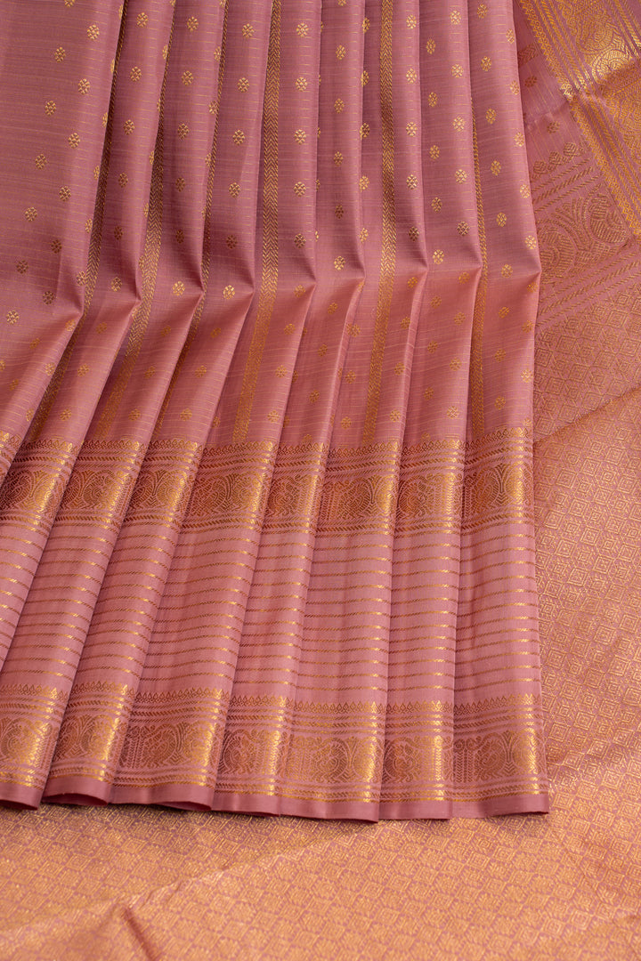 Pastel pink pure Kanchipuram silk saree