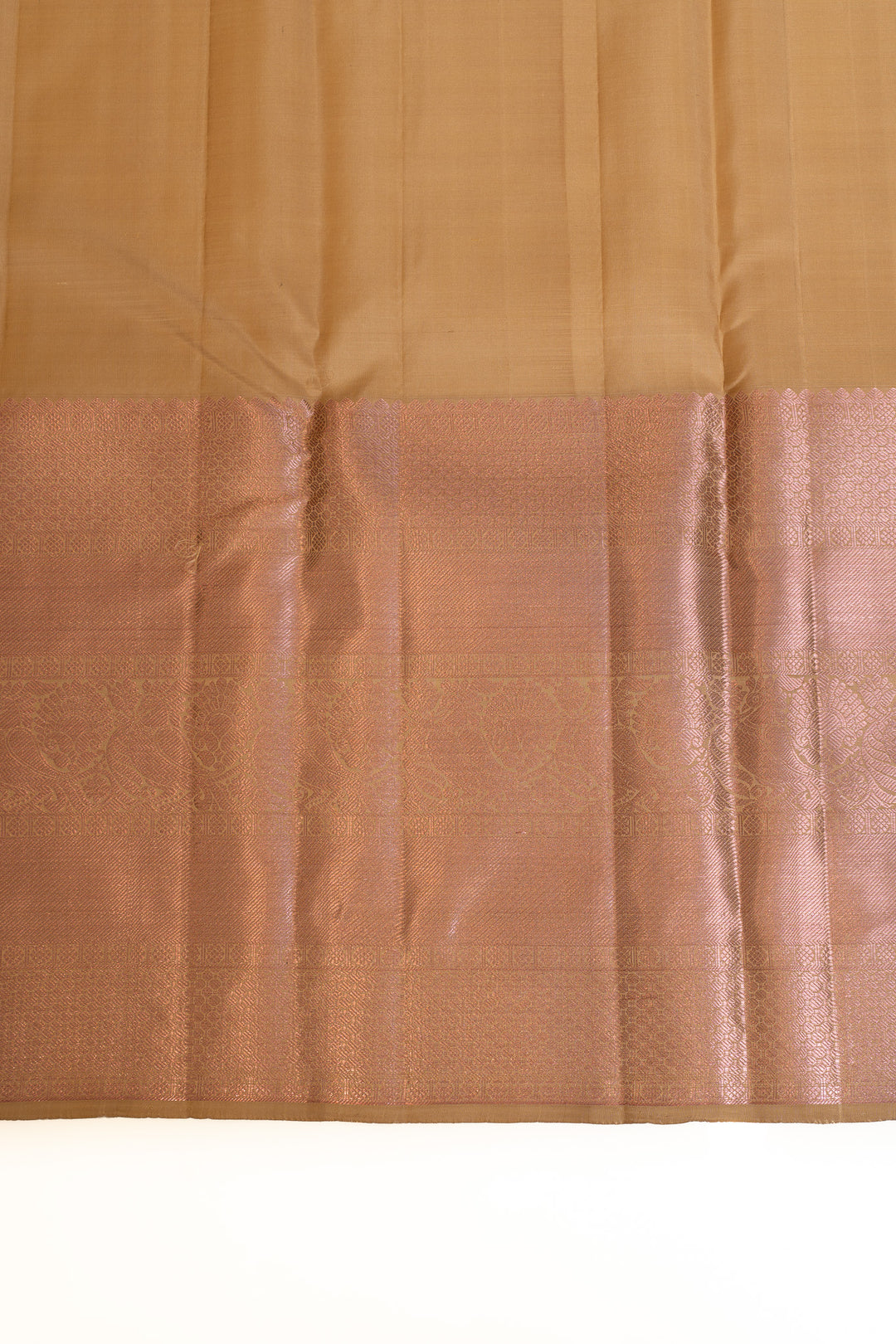 Beige and peach pure Kanchipuram silk saree