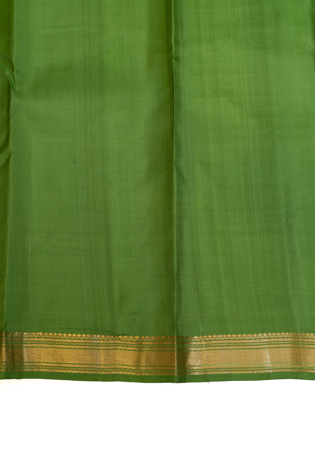 Pine green small border pure Kanchipuram Silk saree