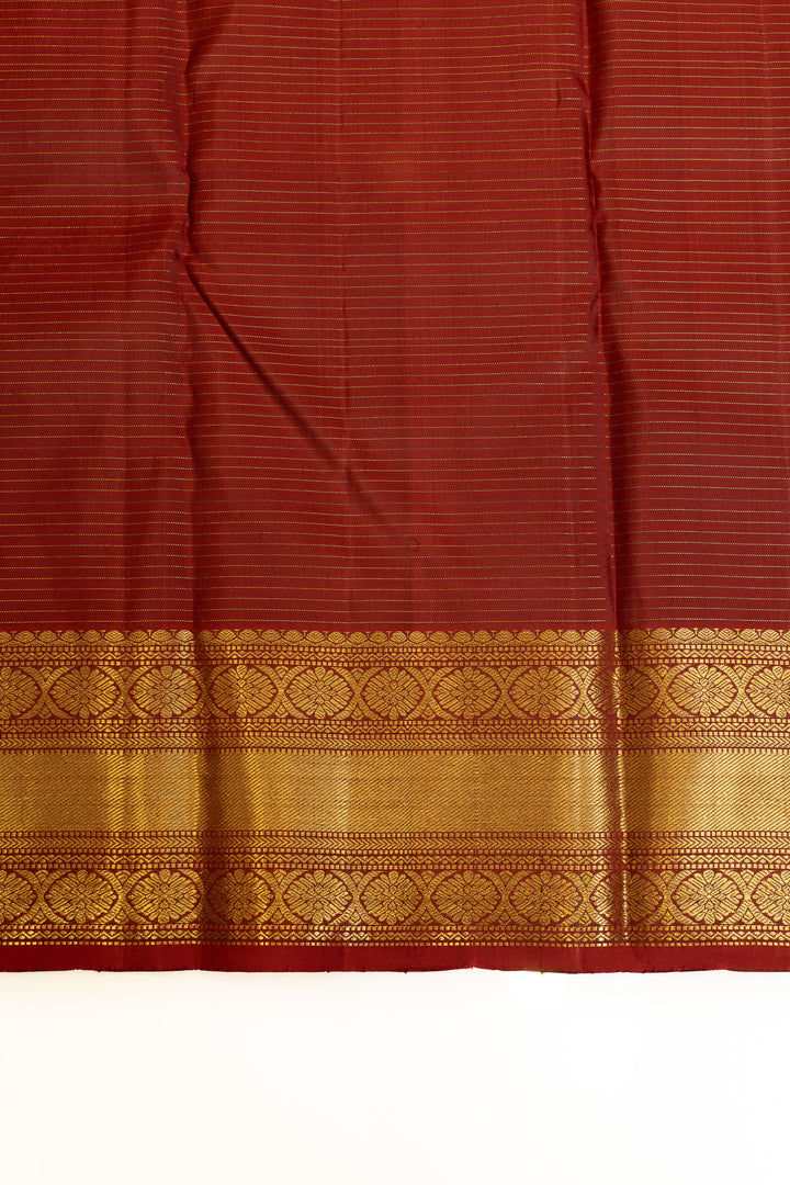 Black and red zari checks pure Kanchipuram silk saree