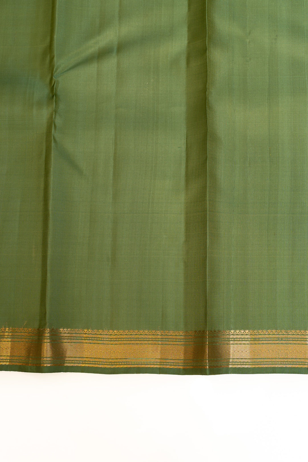 Green small border pure Kanchipuram silk saree