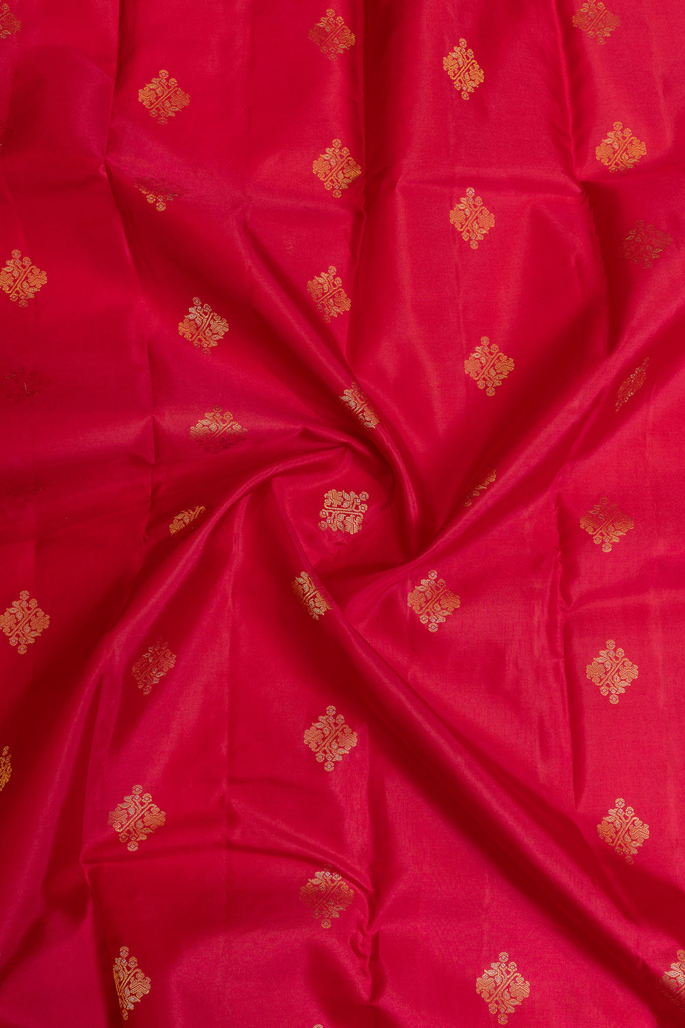 Red and gold traditional pure soft silk saree