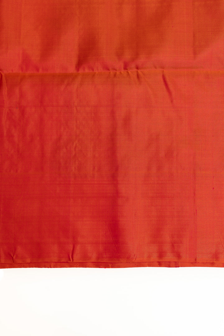 Peacock blue and red pure soft silk saree