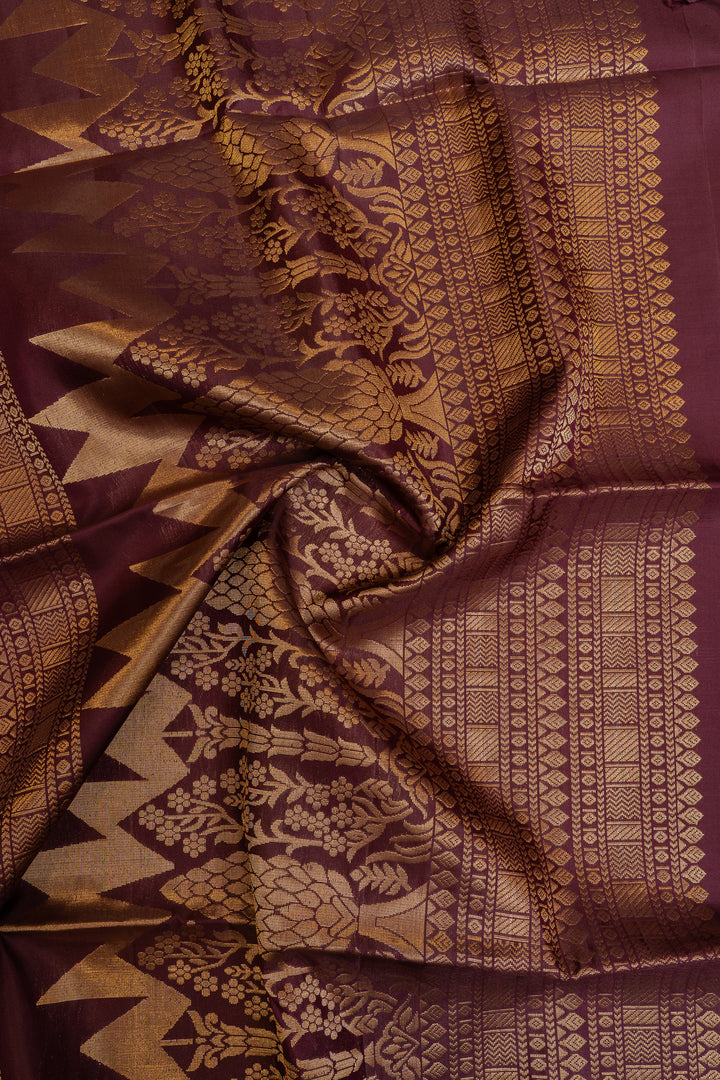 Lilac and jamun pure soft silk saree