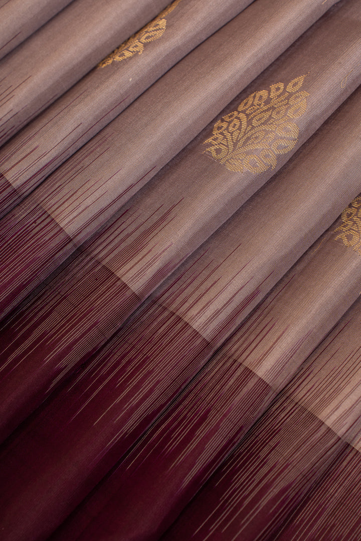 Lilac and jamun pure soft silk saree