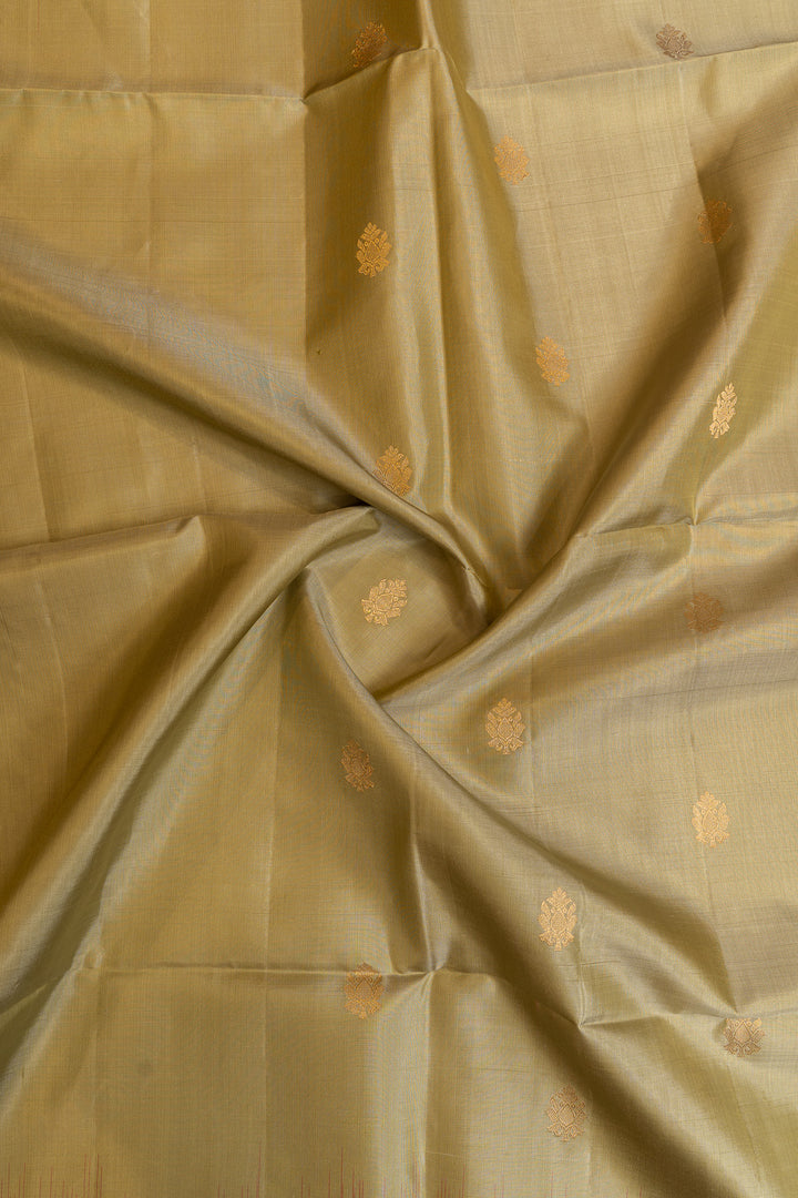 Elaichi green and maroon pure soft silk saree