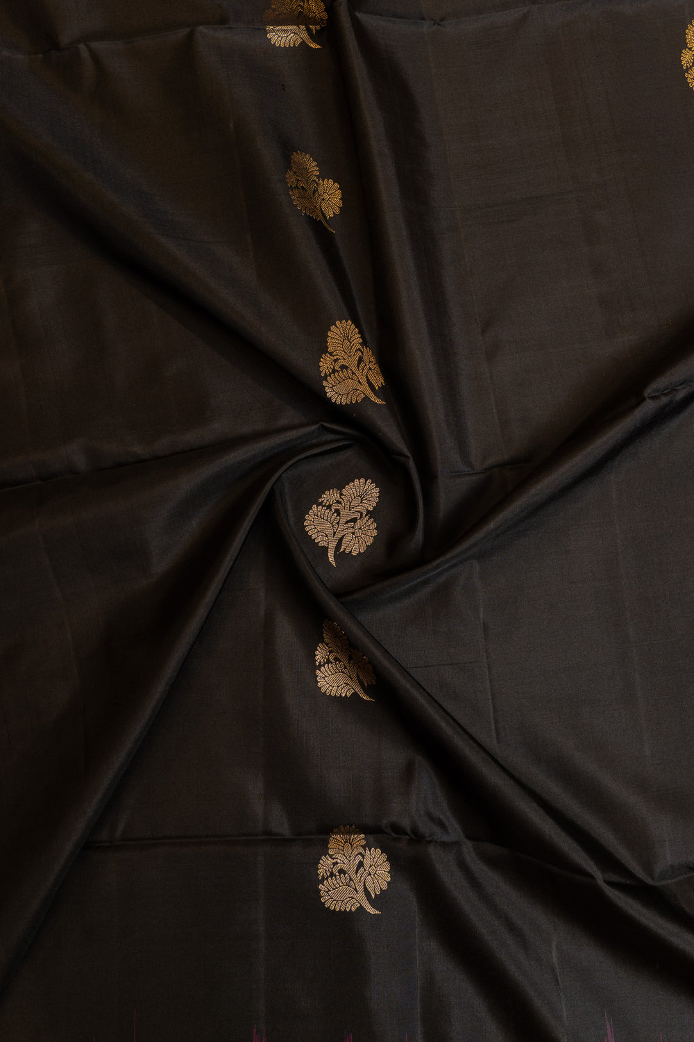 Black and orange pure soft silk saree
