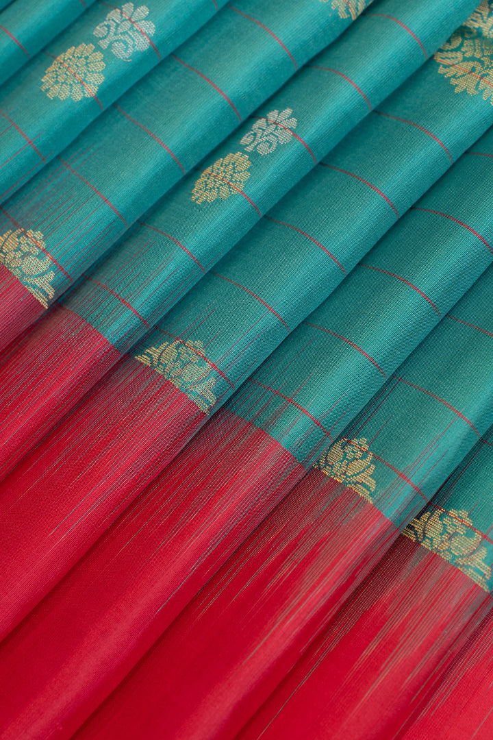 Anandha blue stripes pure soft silk saree
