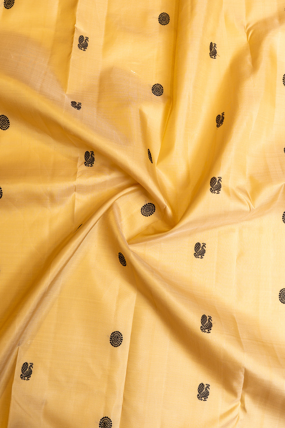 Beige and red thread motifs  pure Kanchipuram silk saree