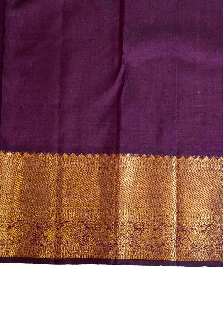 Silverish purple minakari brocade pure Kanchipuram silk saree