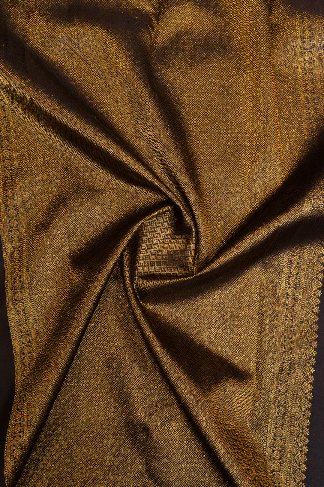 Green and white checks Varisaipettu pure Kanchipuram silk saree