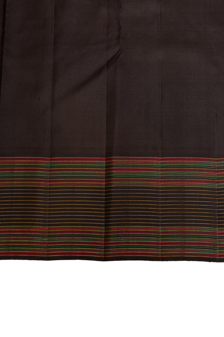 Green and white checks Varisaipettu pure Kanchipuram silk saree