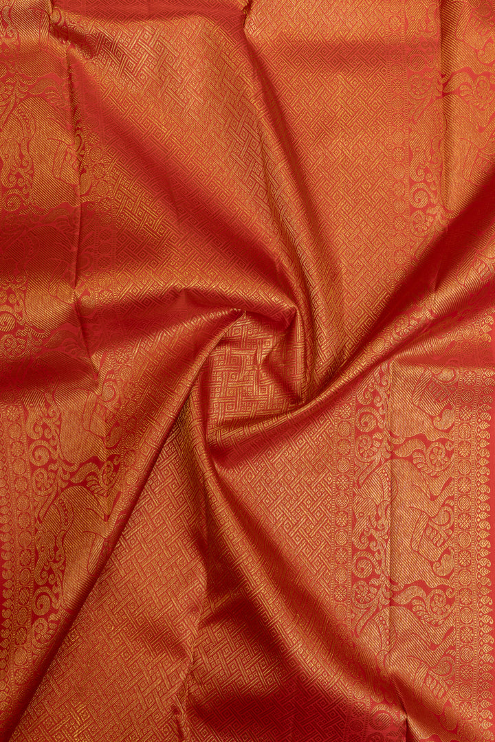 Purple and red Varisaipettu pure Kanchipuram silk saree