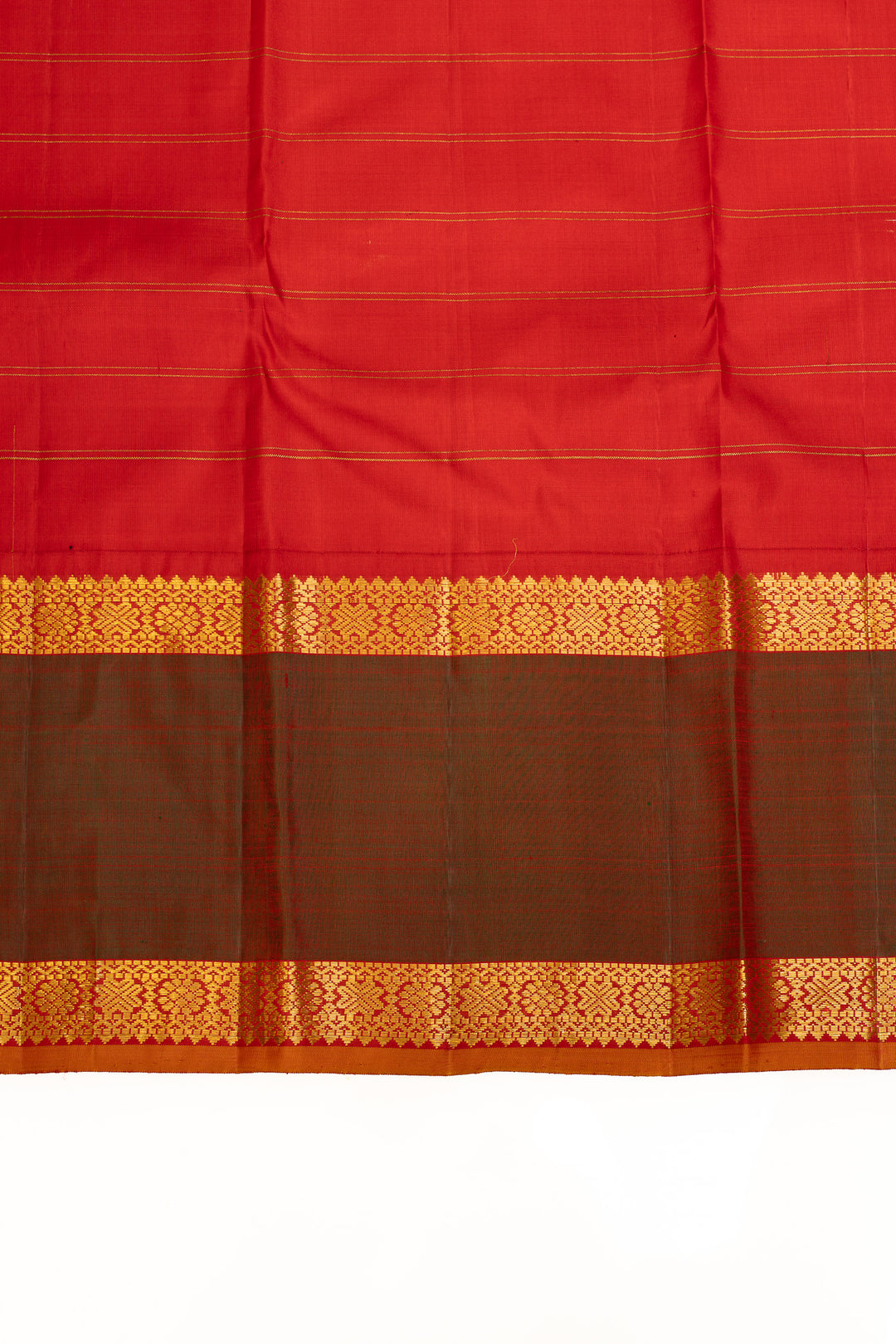 Dark blue and mandhulir rettai pettu pure Kanchipuram silk saree