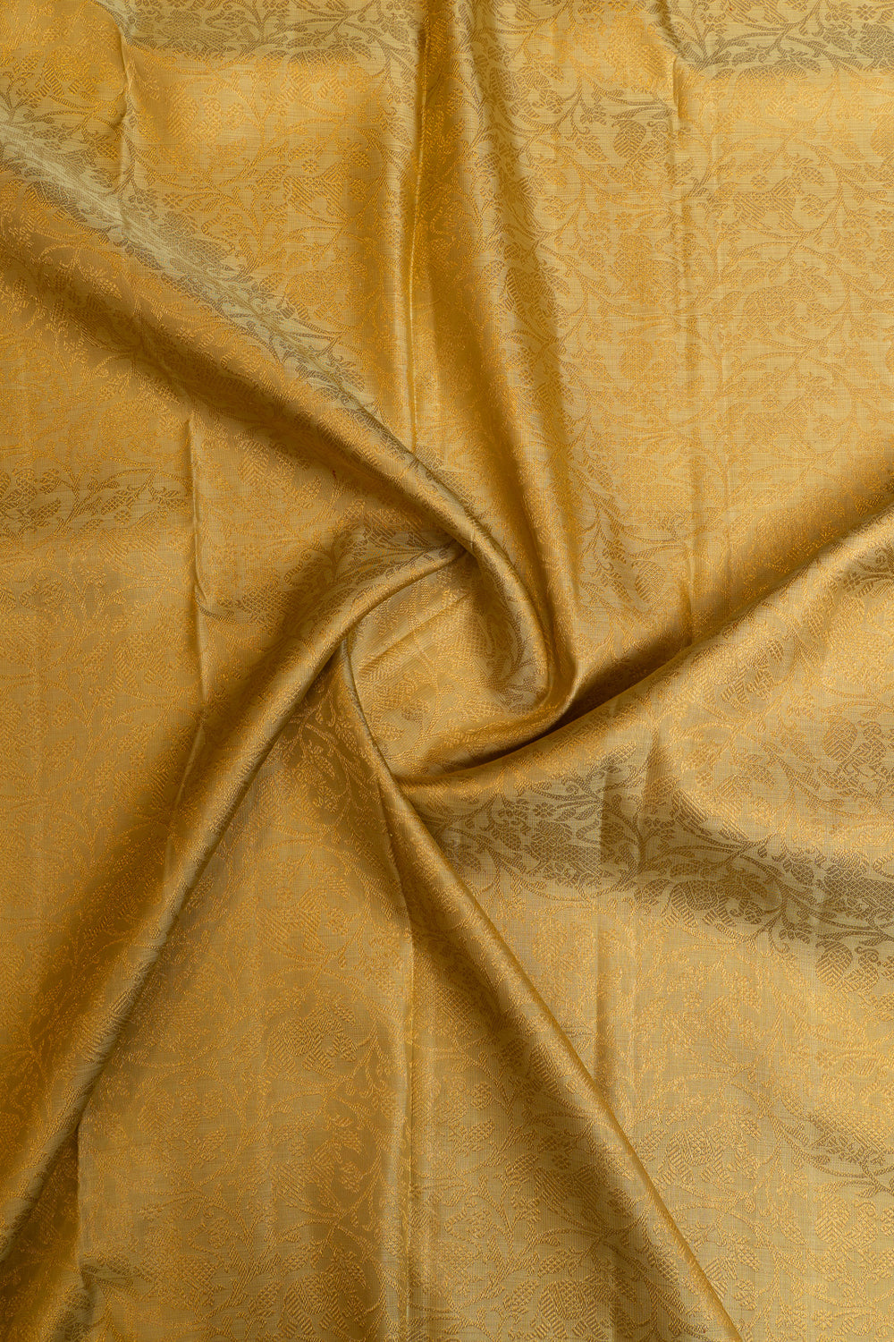 Greenish gold vanasingaram pure brocade Kanchipuram silk saree