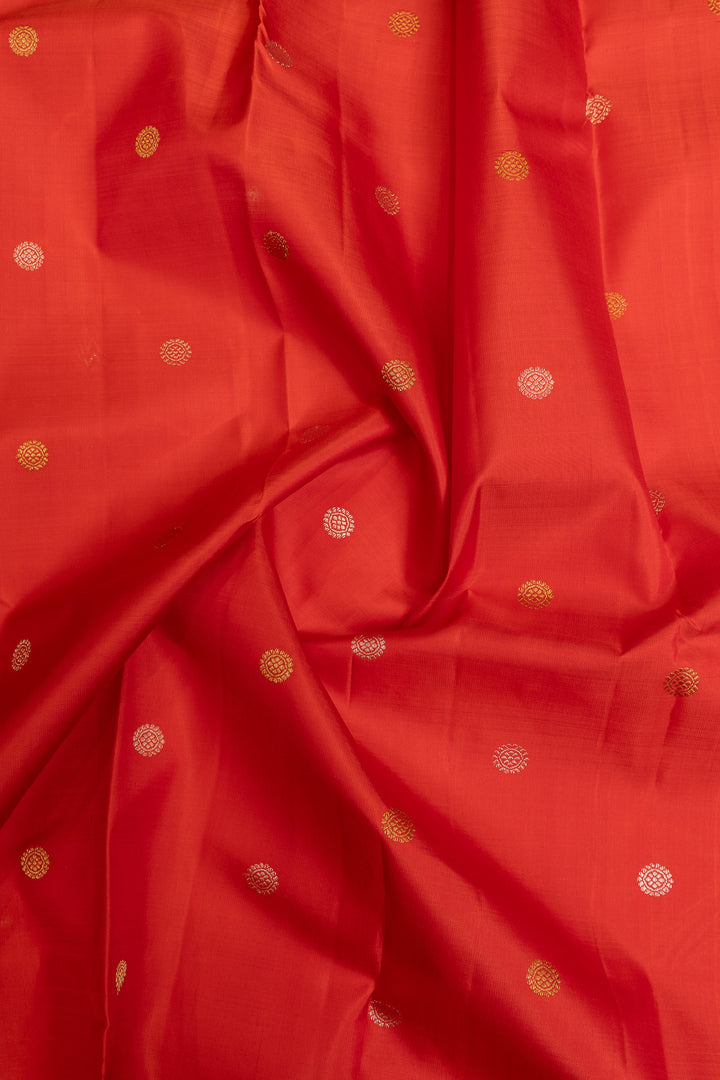 Red and green rettai pettu pure Kanchipuram silk saree